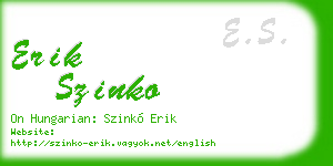 erik szinko business card